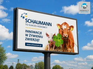 Tablica reklamowa na konstrukcji.